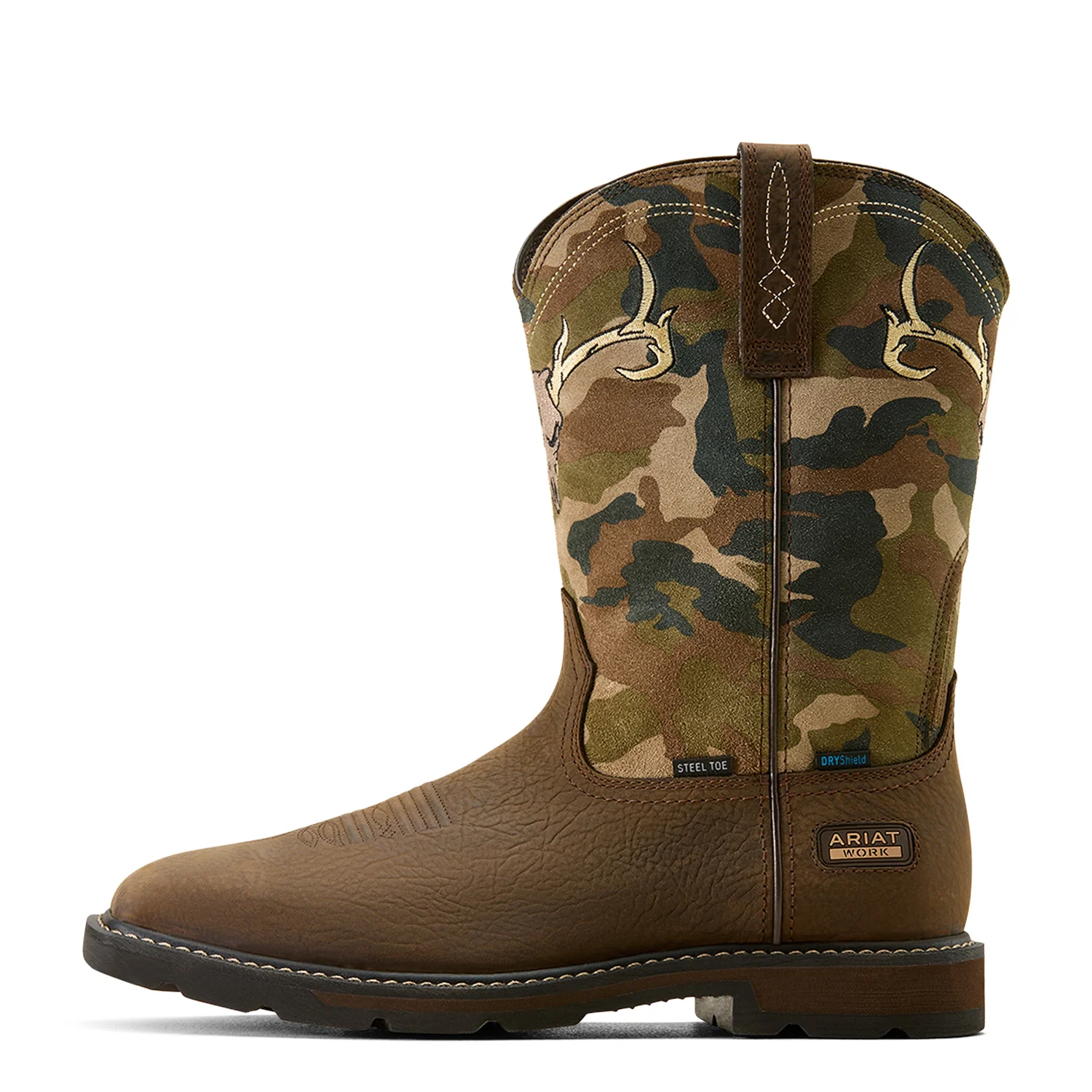 Ariat Men's Groundbreaker Antler Waterproof Wide Square Toe Steel Toe Work Boot - Image 3