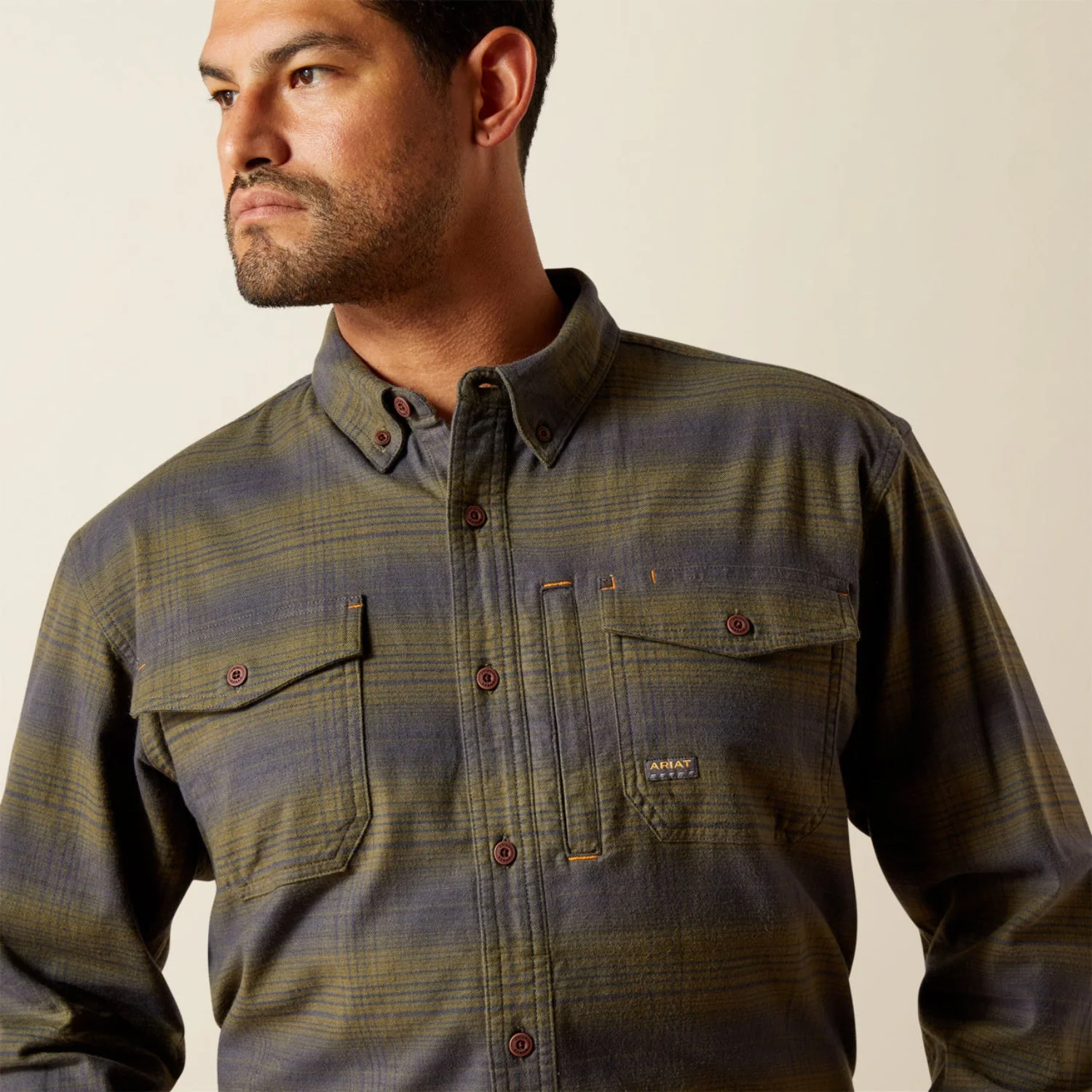 Ariat Men's Rebar™ Flannel DuraStretch Long Sleeve Work Shirt - Image 2