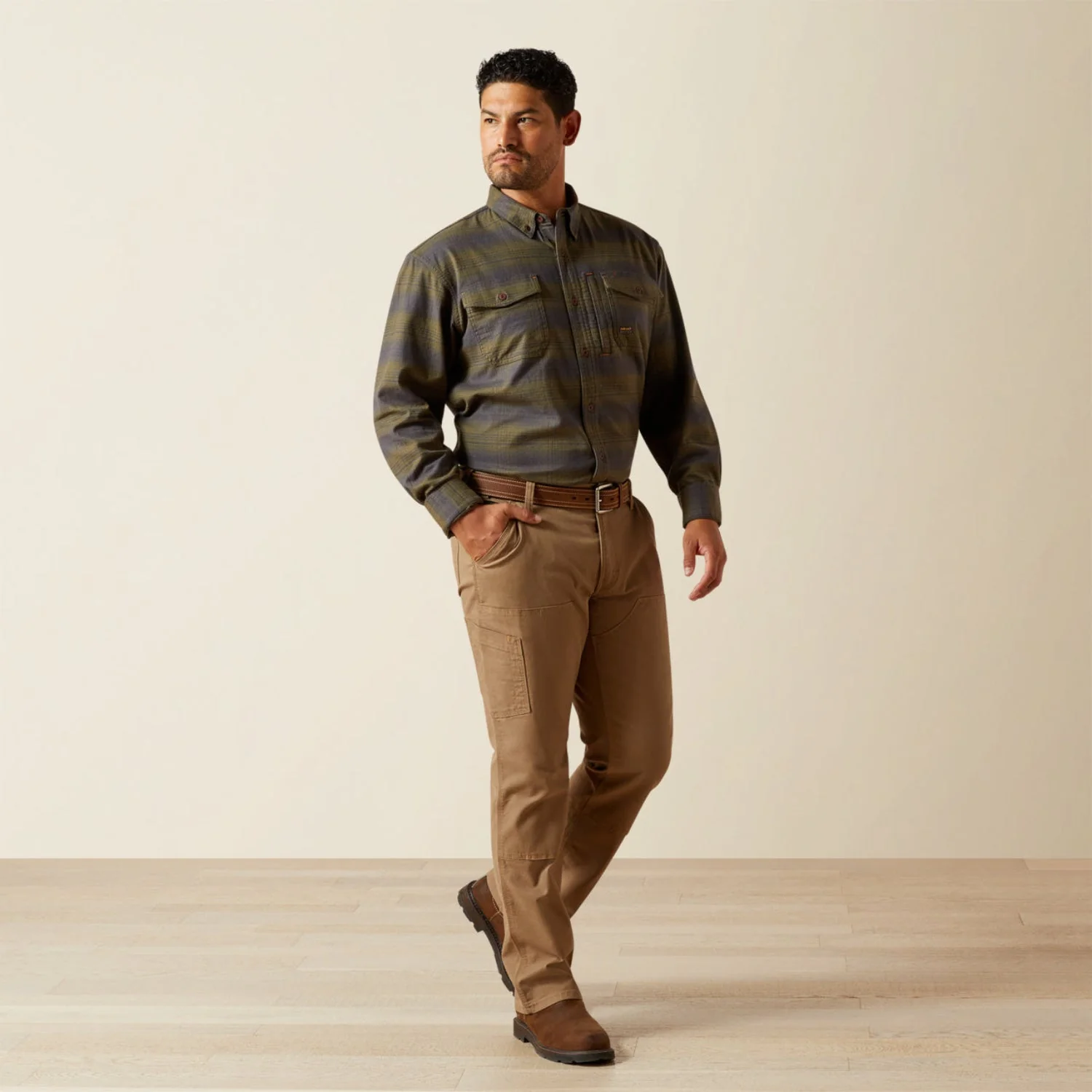 Ariat Men's Rebar™ Flannel DuraStretch Long Sleeve Work Shirt - Image 4