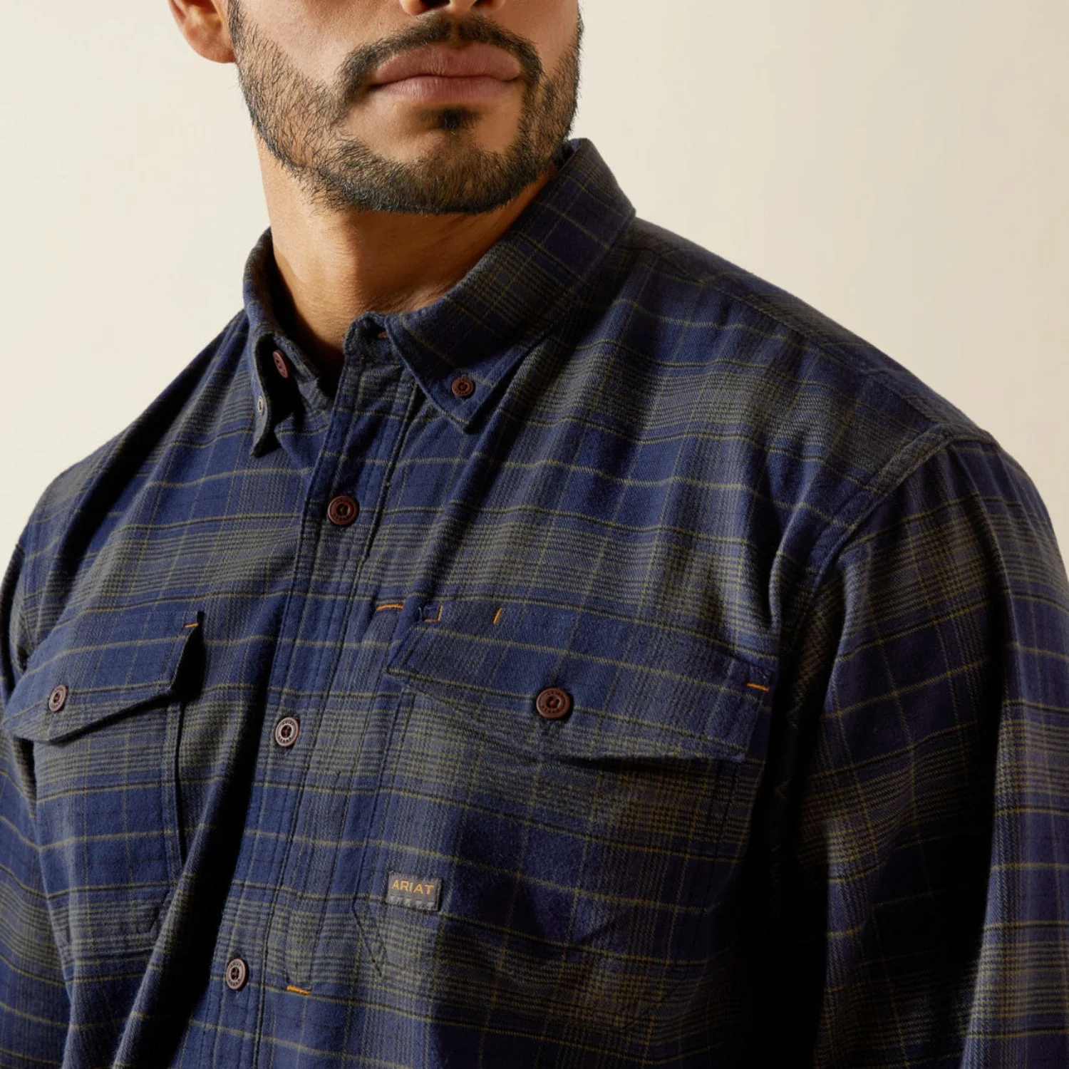 Ariat Men's Rebar™ Flannel DuraStretch Long Sleeve Work Shirt - Image 4