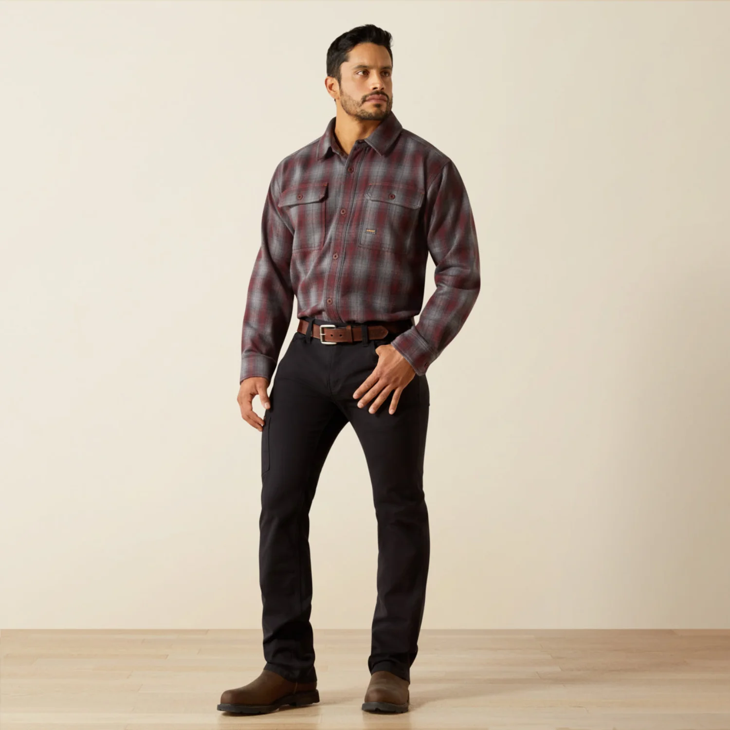 Ariat Men's Rebar Heavy Long Sleeve Flannel Work Shirt - Image 5