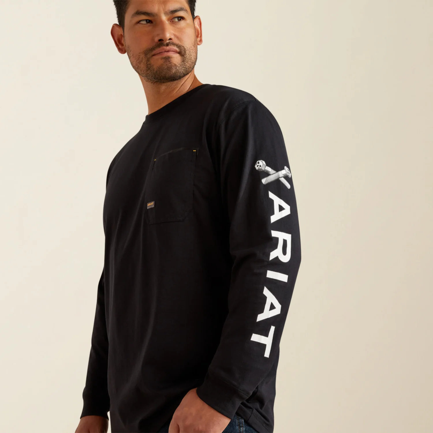 Ariat Men's Rebar Workman Bolt Skull Graphic Long Sleeve Tee - Image 3