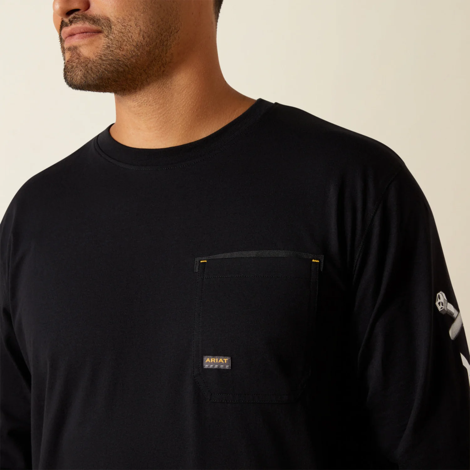 Ariat Men's Rebar Workman Bolt Skull Graphic Long Sleeve Tee - Image 4
