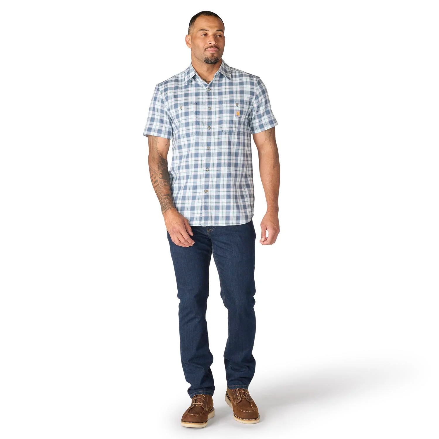 Carhartt Men's Bozeman Relaxed Short Sleeve Plaid Shirt - Image 7