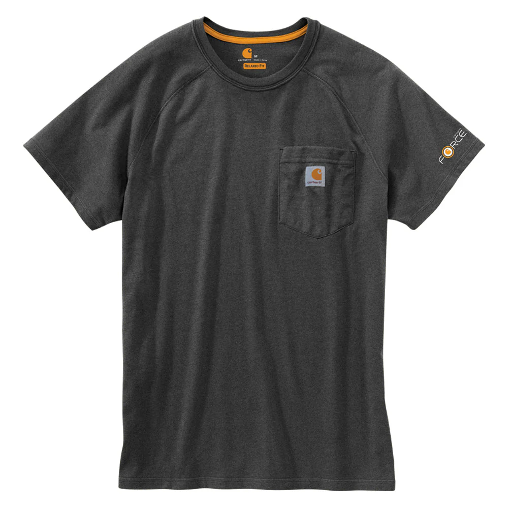 Carhartt Men's Force® Delmont Short Sleeve T-Shirt_Carbon Heather - Image 2