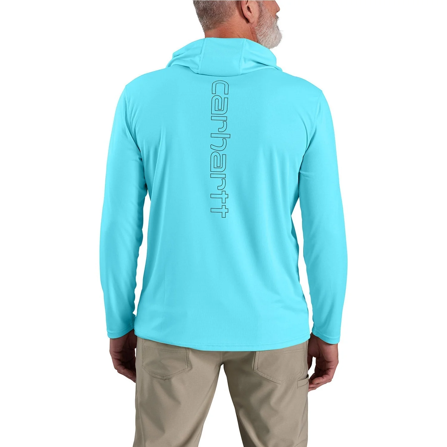 Carhartt Men's Force Sun Defender Hooded Logo Long Sleeve T-Shirt - Image 8