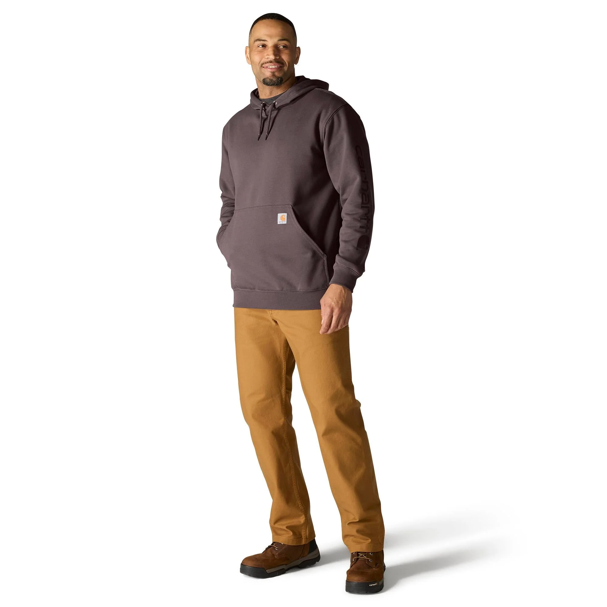 Carhartt Men's Signature Logo Hooded Pullover Sweatshirt - Image 11