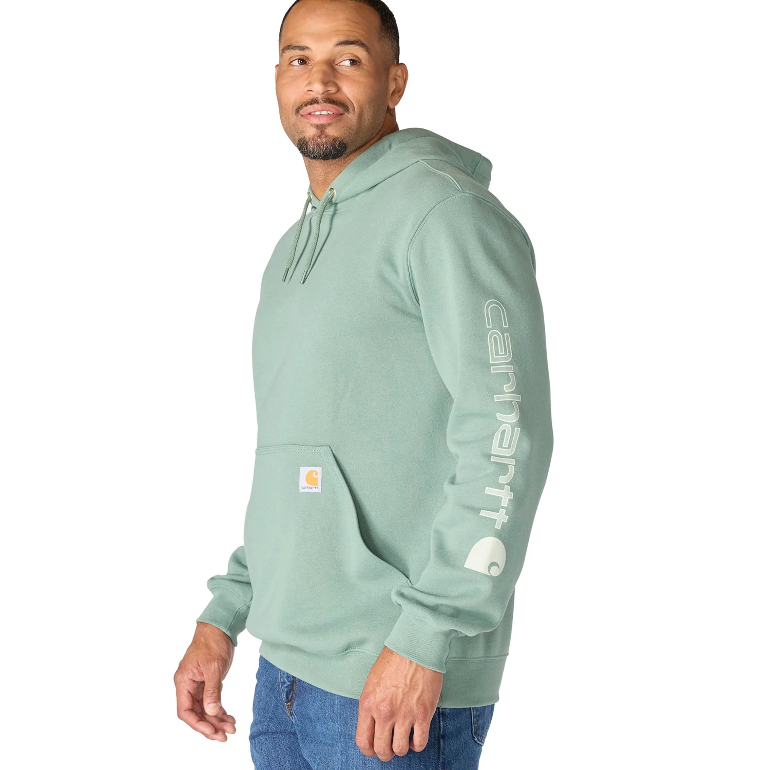 Carhartt Men's Signature Logo Hooded Pullover Sweatshirt - Image 38