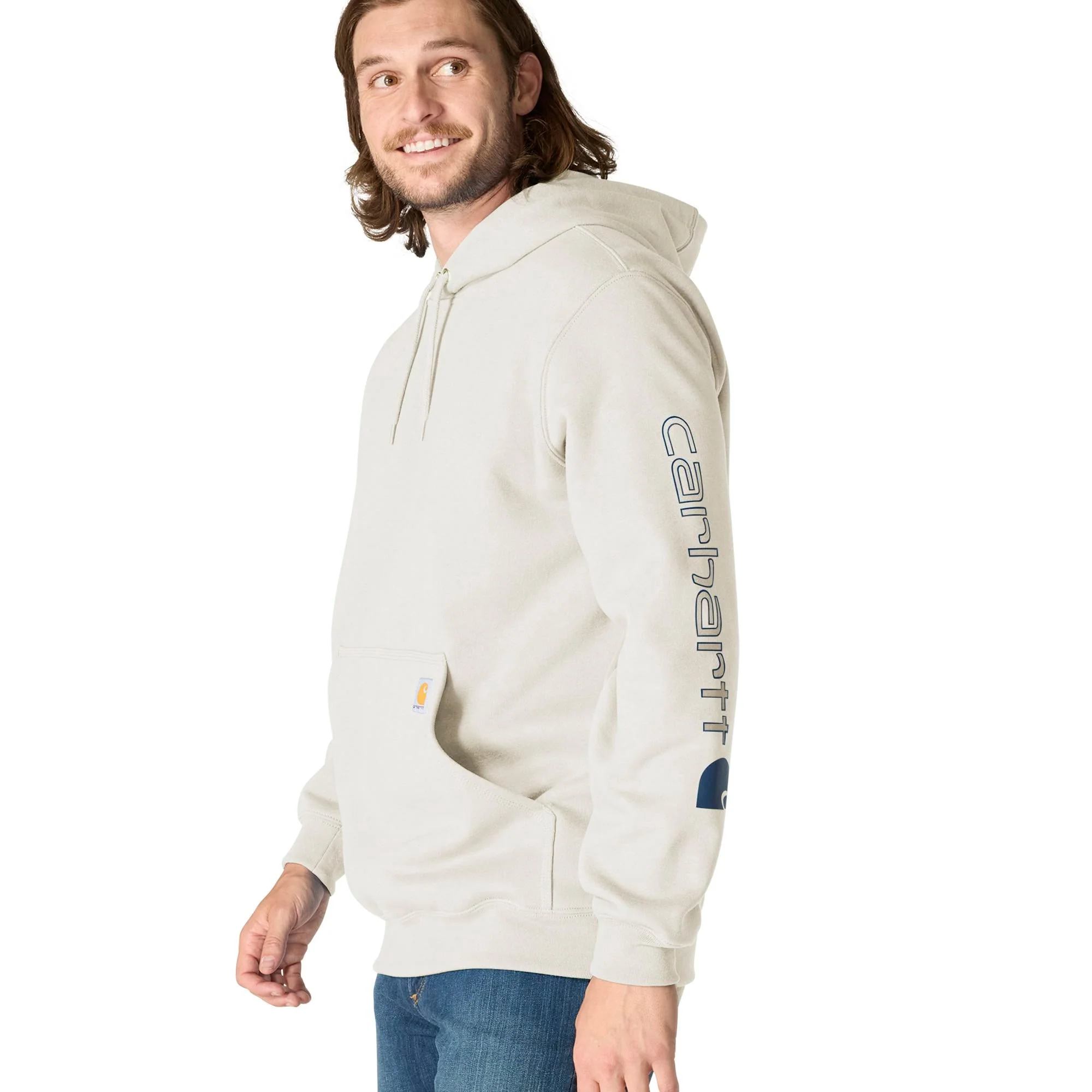 Carhartt Men's Signature Logo Hooded Pullover Sweatshirt - Image 74