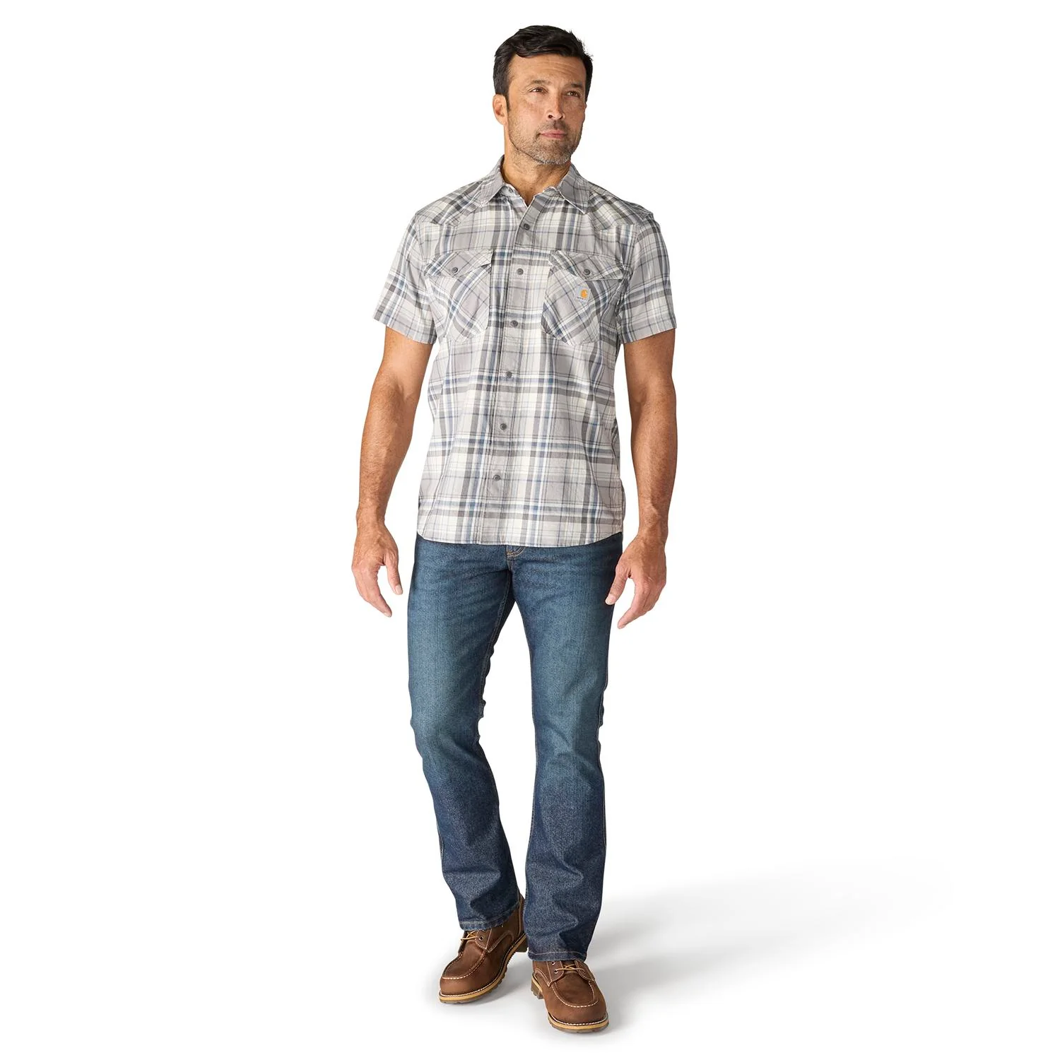 Carhartt Men's Montana Bozeman Relaxed Short Sleeve Plaid Shirt - Image 6