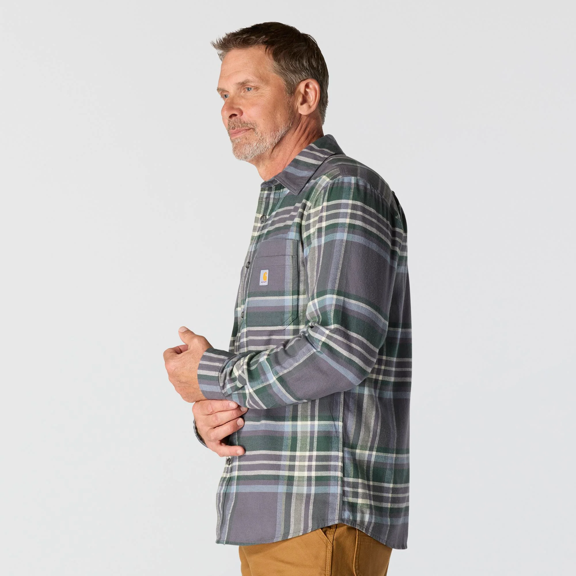 Carhartt Men's Rugged Flex™ Relaxed Fit Midweight Flannel Plaid Work Shirt - Image 13