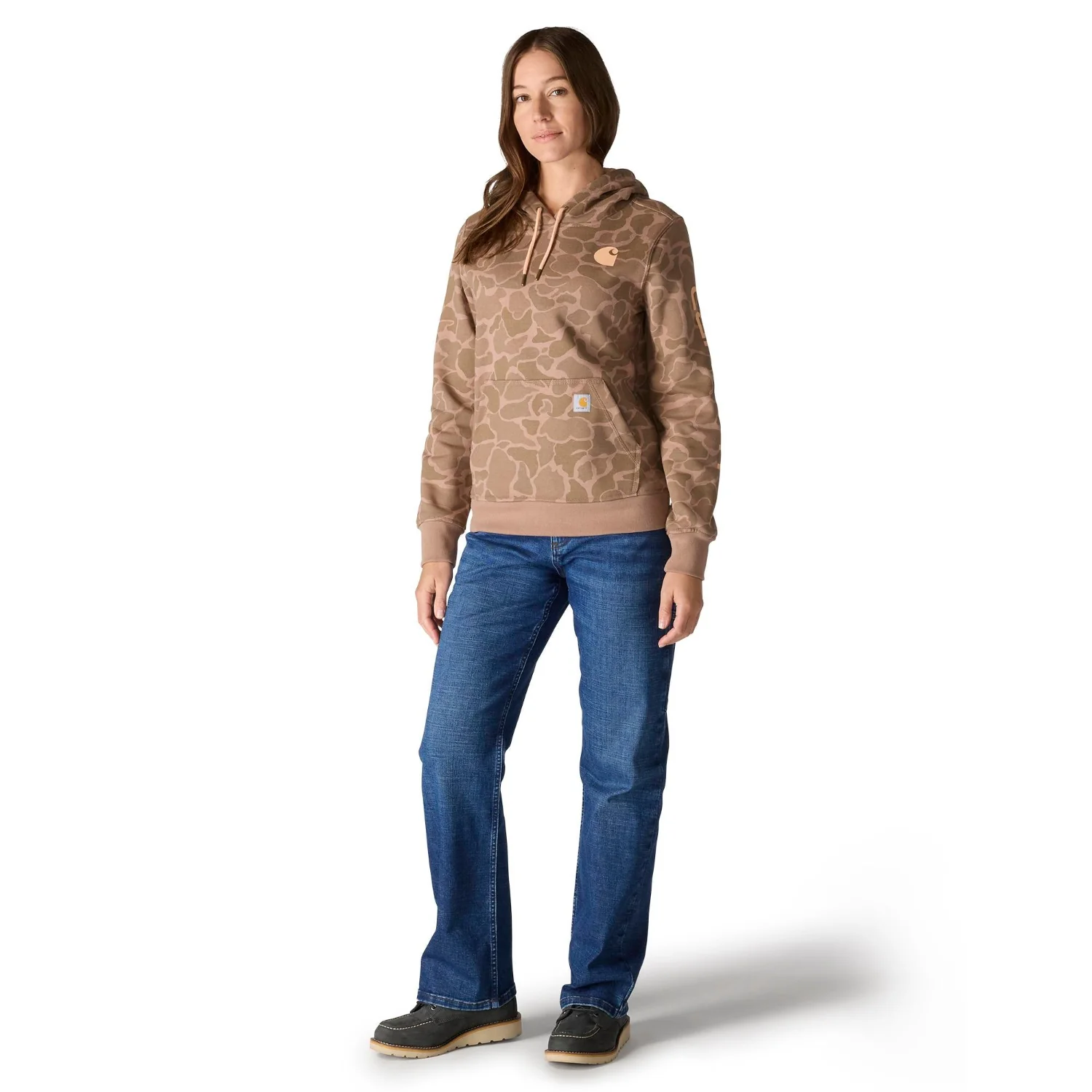 Carhartt Women's Relaxed Fit Midweight Logo Sleeve Graphic Sweatshirt - Image 9