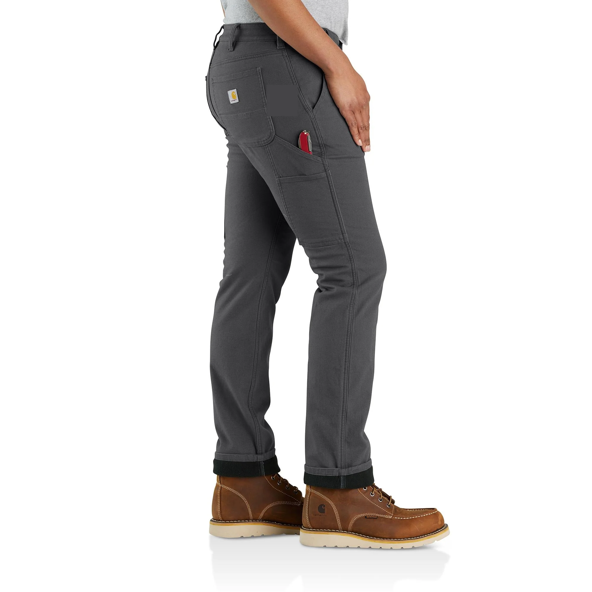 Carhartt Women's Rugged Flex® Relaxed Fit Canvas Fleece Lined Pant - Image 3