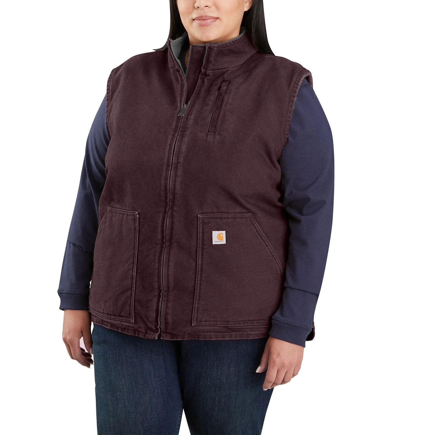 Carhartt Women's Washed Duck Mock Neck Vest - Image 7