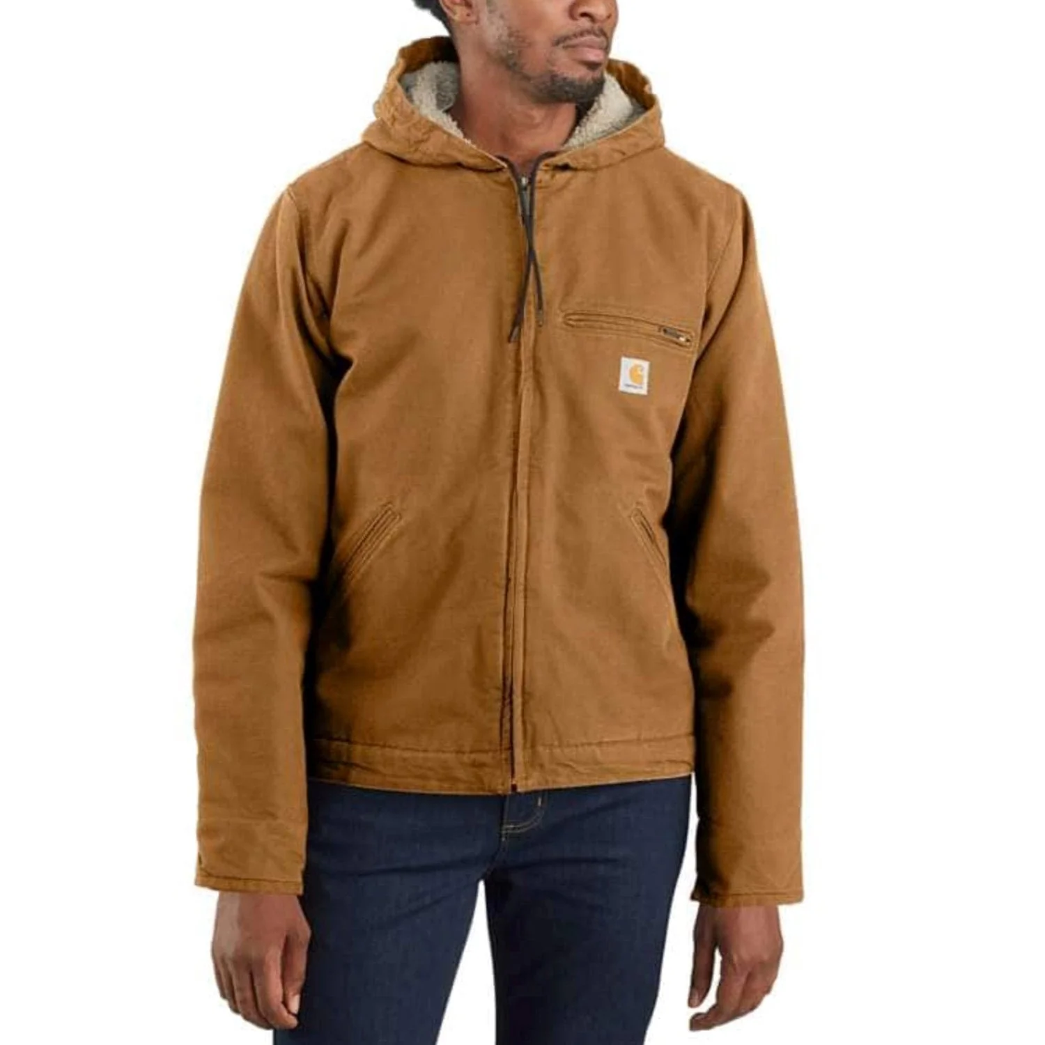 Carhartt Men's Heavyweight Washed Duck Sherpa-Lined Jacket - Image 3