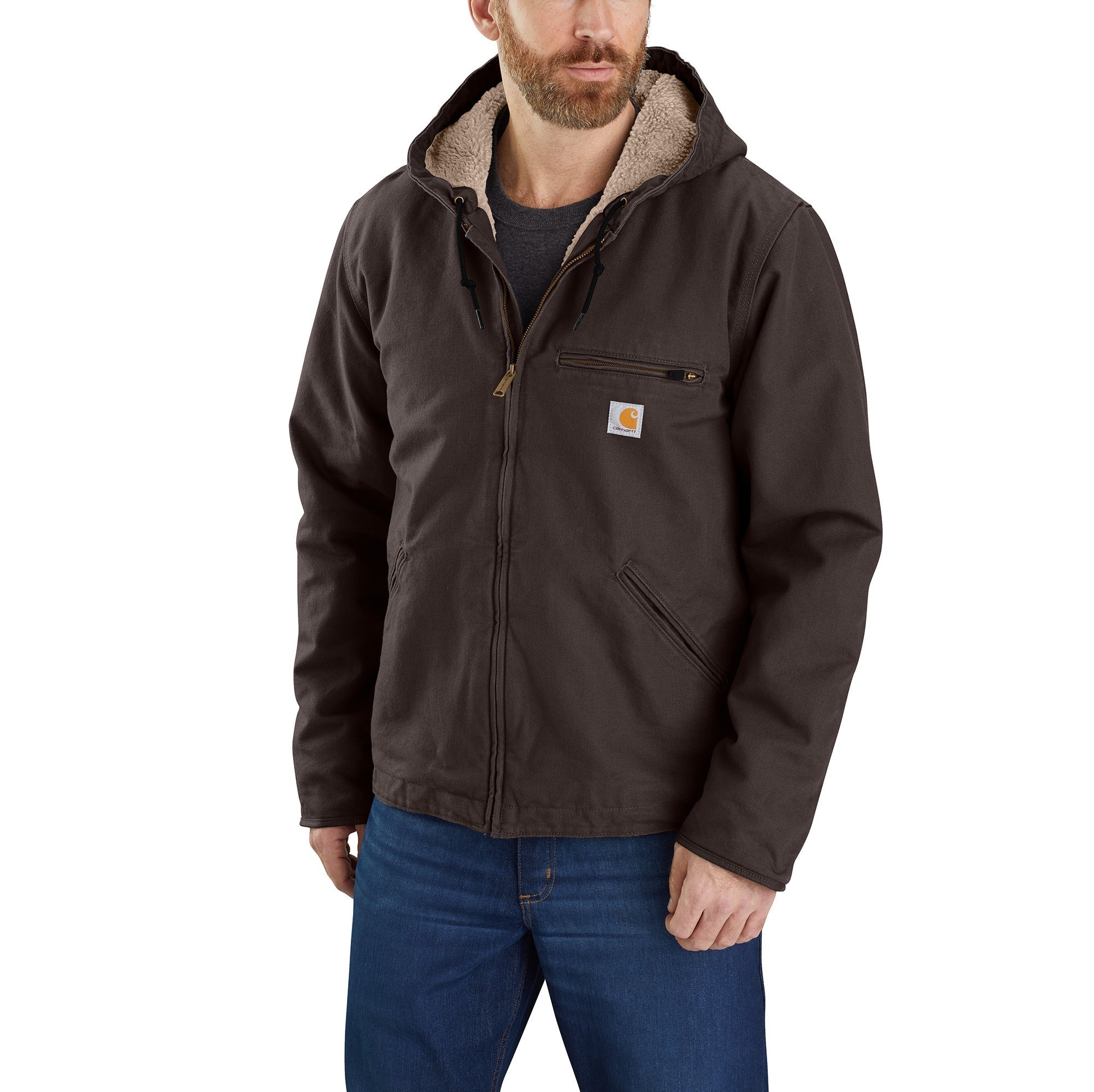 Carhartt Men's Heavyweight Washed Duck Sherpa-Lined Jacket - Image 5