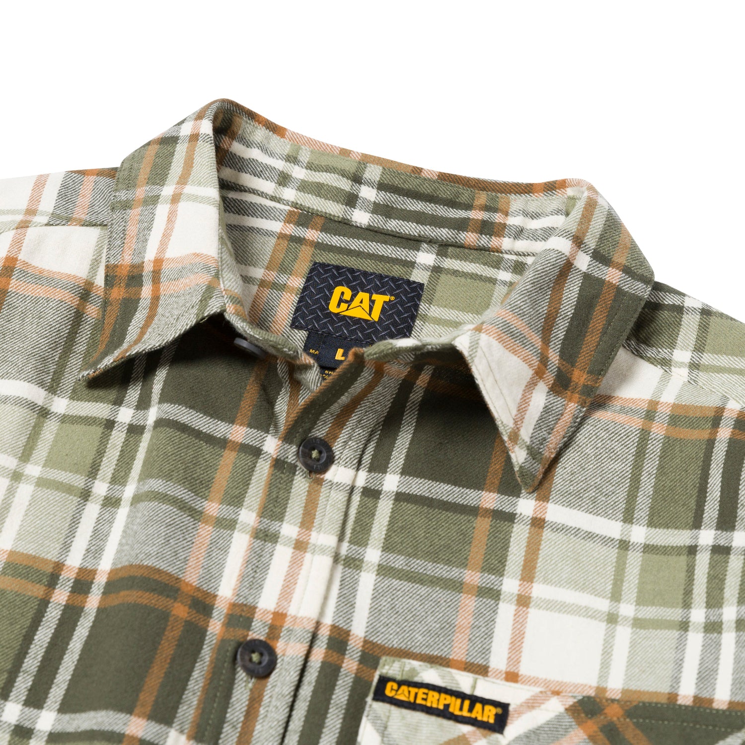 CAT Men's Button-Up Long Sleeve Flannel Work Shirt - Image 2