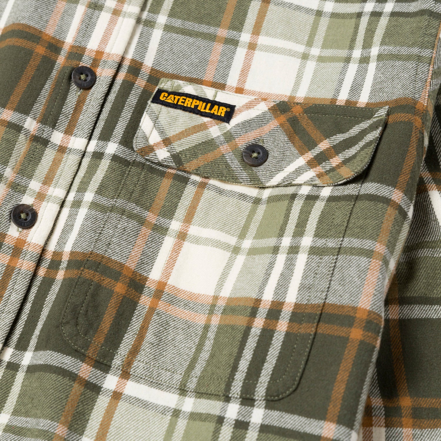 CAT Men's Button-Up Long Sleeve Flannel Work Shirt - Image 3