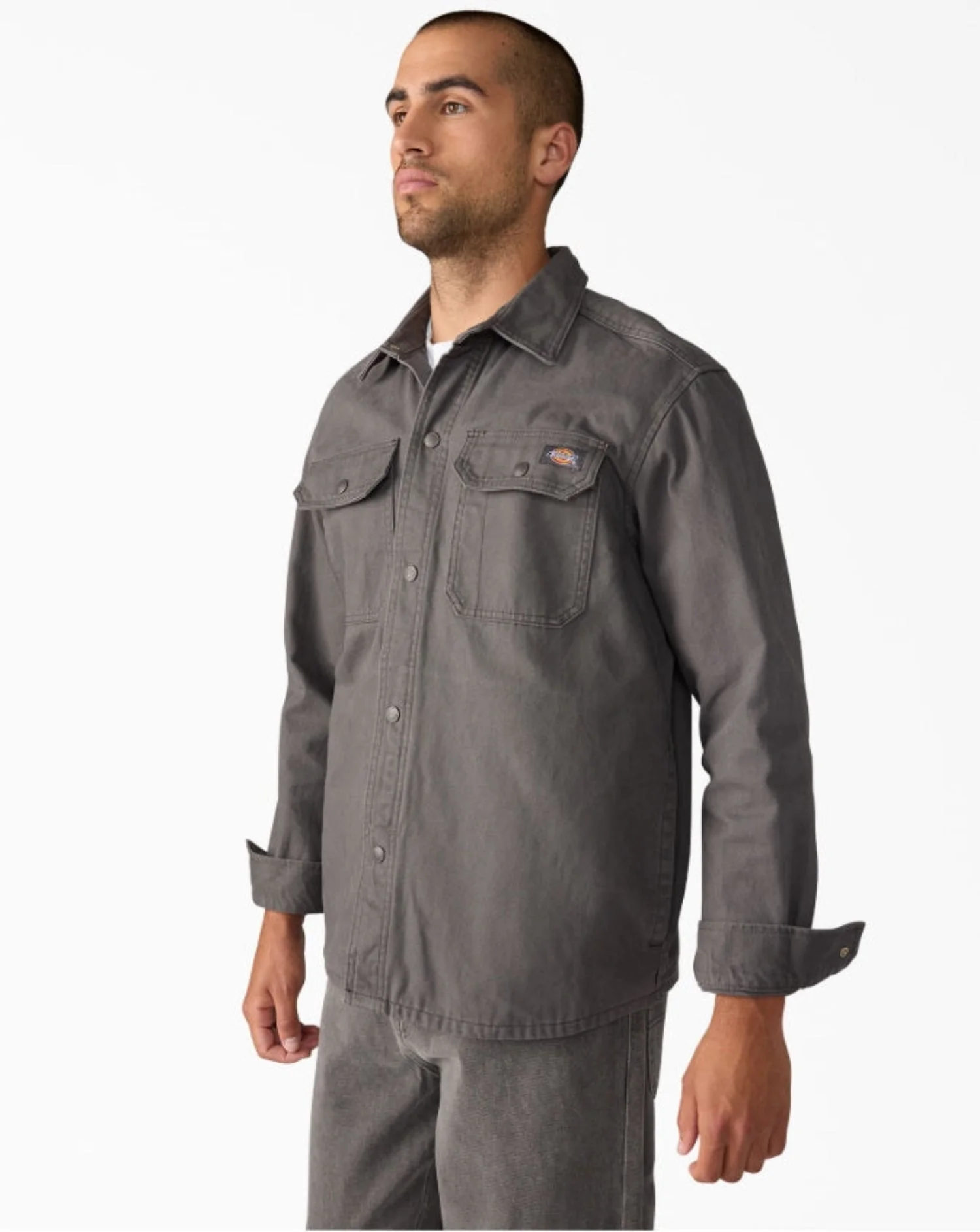 Dickies Men's Duck Brushed Cotton Snap-Front Shirt Jac - Image 7