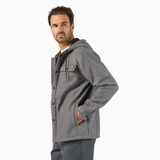 Dickies Men's DWR Bonded Relaxed Fit Snap-Up Hooded Shirt Jac - Image 2
