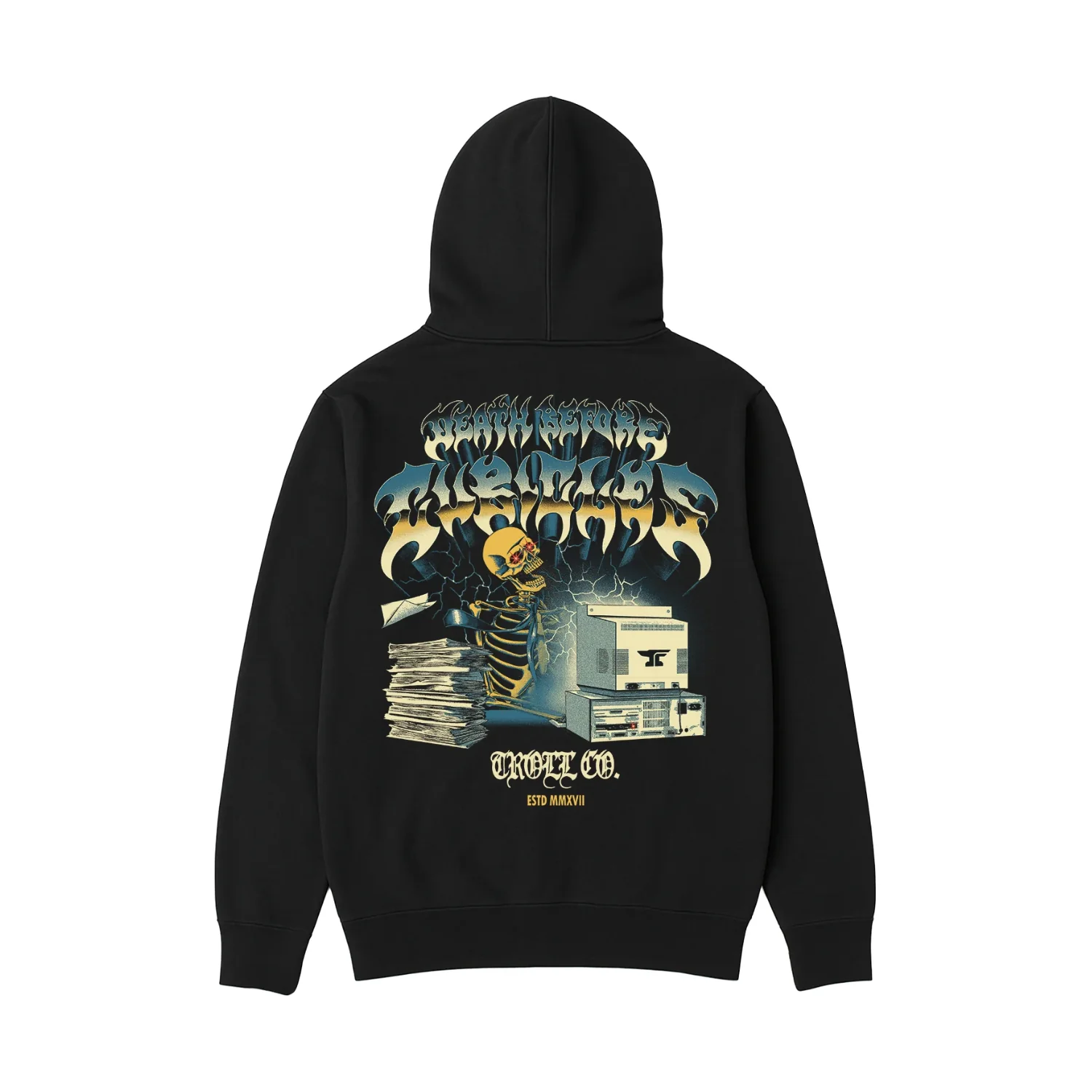 Troll Co. Men's "Death Before Cubical" CPU Graphic Hoodie - Image 2