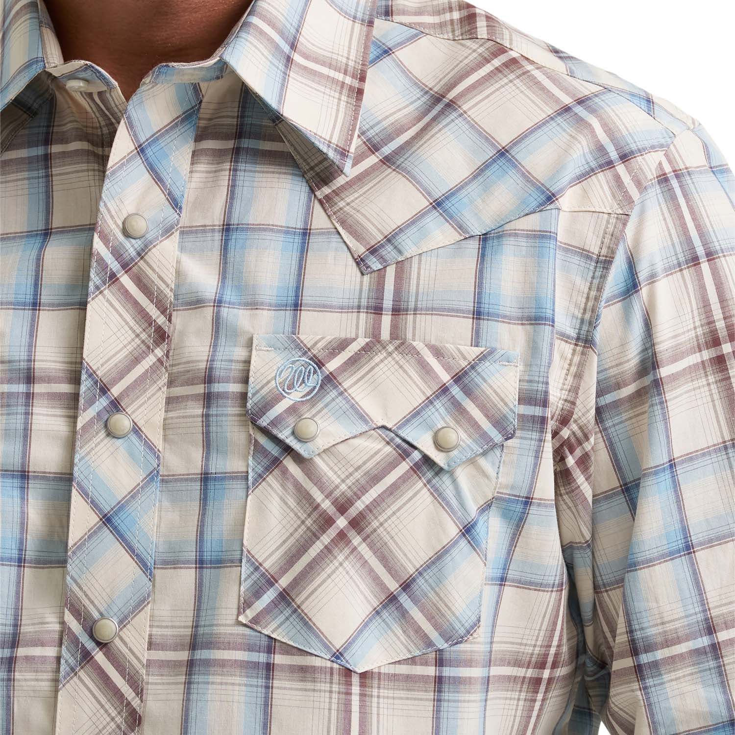 Wrangler Men's Wrangler Retro® Long Sleeve Sawtooth Snap Pocket Western Shirt - Image 3